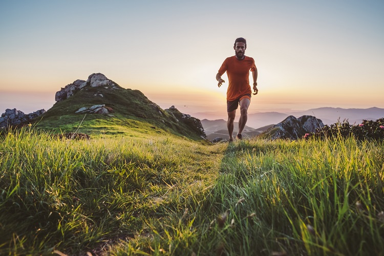 man running in the nature